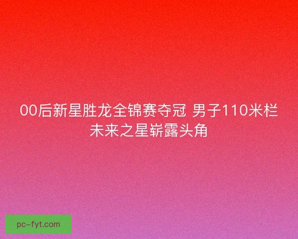 00后新星胜龙全锦赛夺冠 男子110米栏未来之星崭露头角